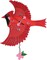 Enesco Allen Designs Cardinal Wall Clock #6012449 Free Shipping